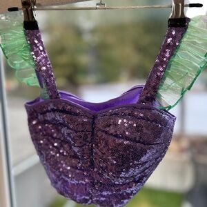 Purple Sequin kids mermaid dance costume size 10/12